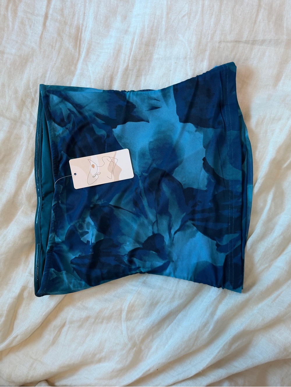 Blue Floral Tube Top
